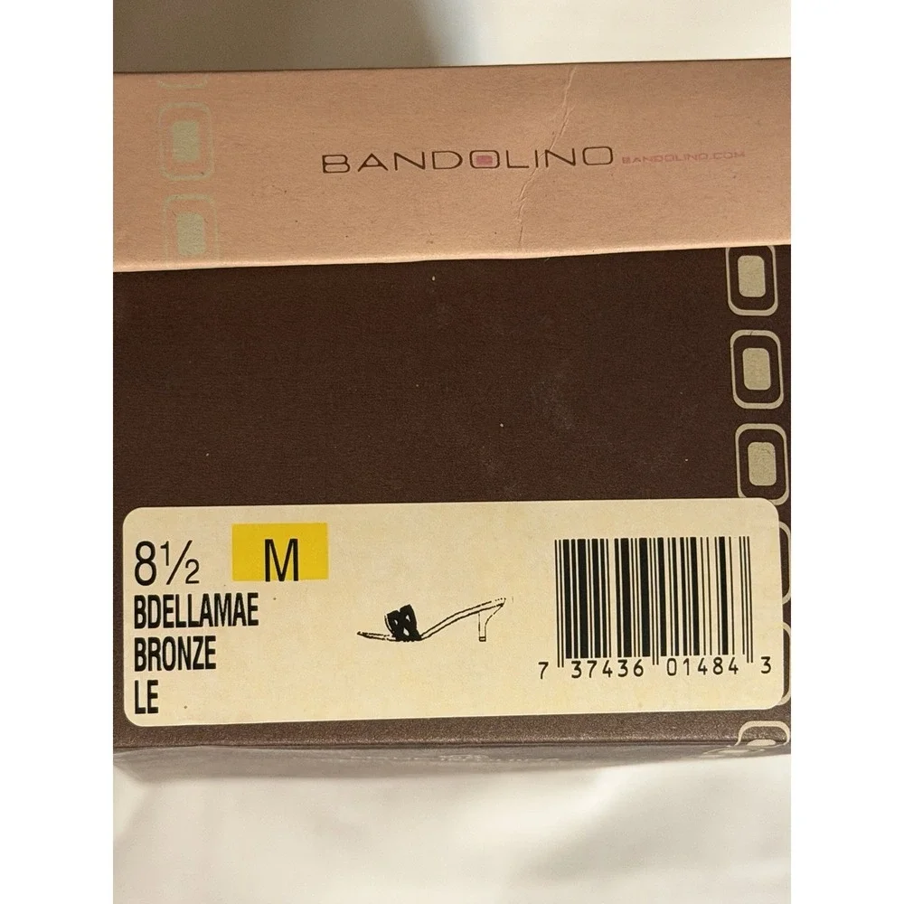 Bandolino Womens Bronze Beaded Slip‎ On Heels Open Toe & Back Size 8.5M